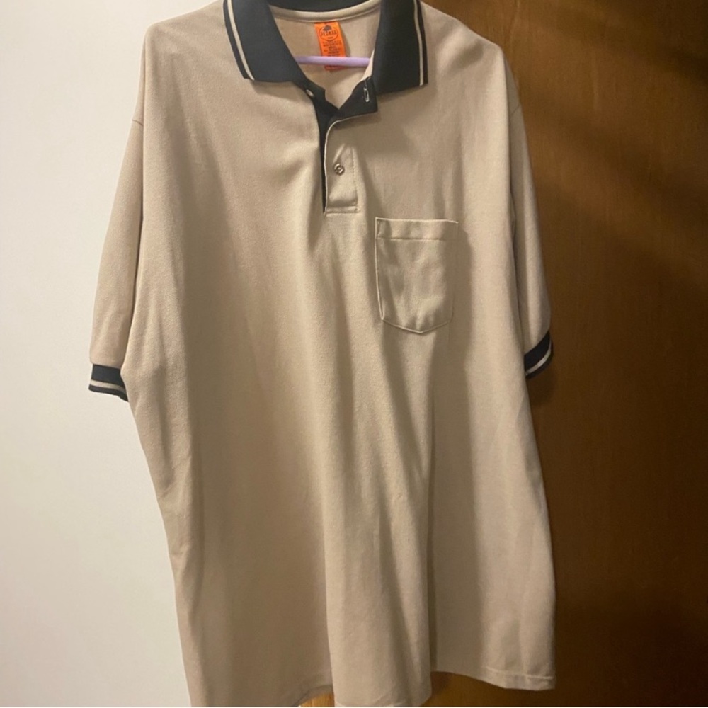 Men's Beige T-Shirt with Black Trim